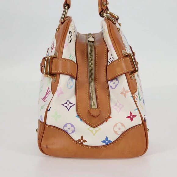 LOUIS VUITTON Monogram Multicolor Claudia Hand Bag White M40193 LV Auth 130466V - Picture 4 of 16